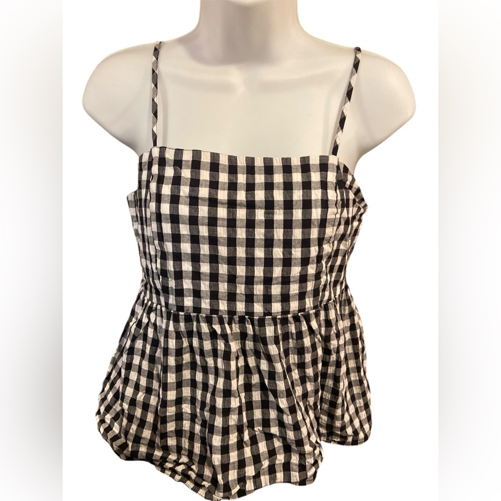 Wild Fable Black-And-White Gingham Camisole Baby Doll Size Small